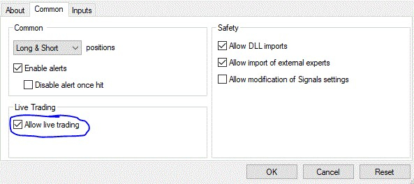 Allow live trading